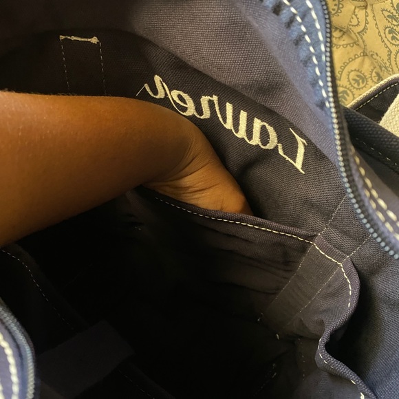 Lands’ End Medium Solid Color 5 Pocket Open Top Canvas Tote Bag - Lauren - Picture 9 of 9